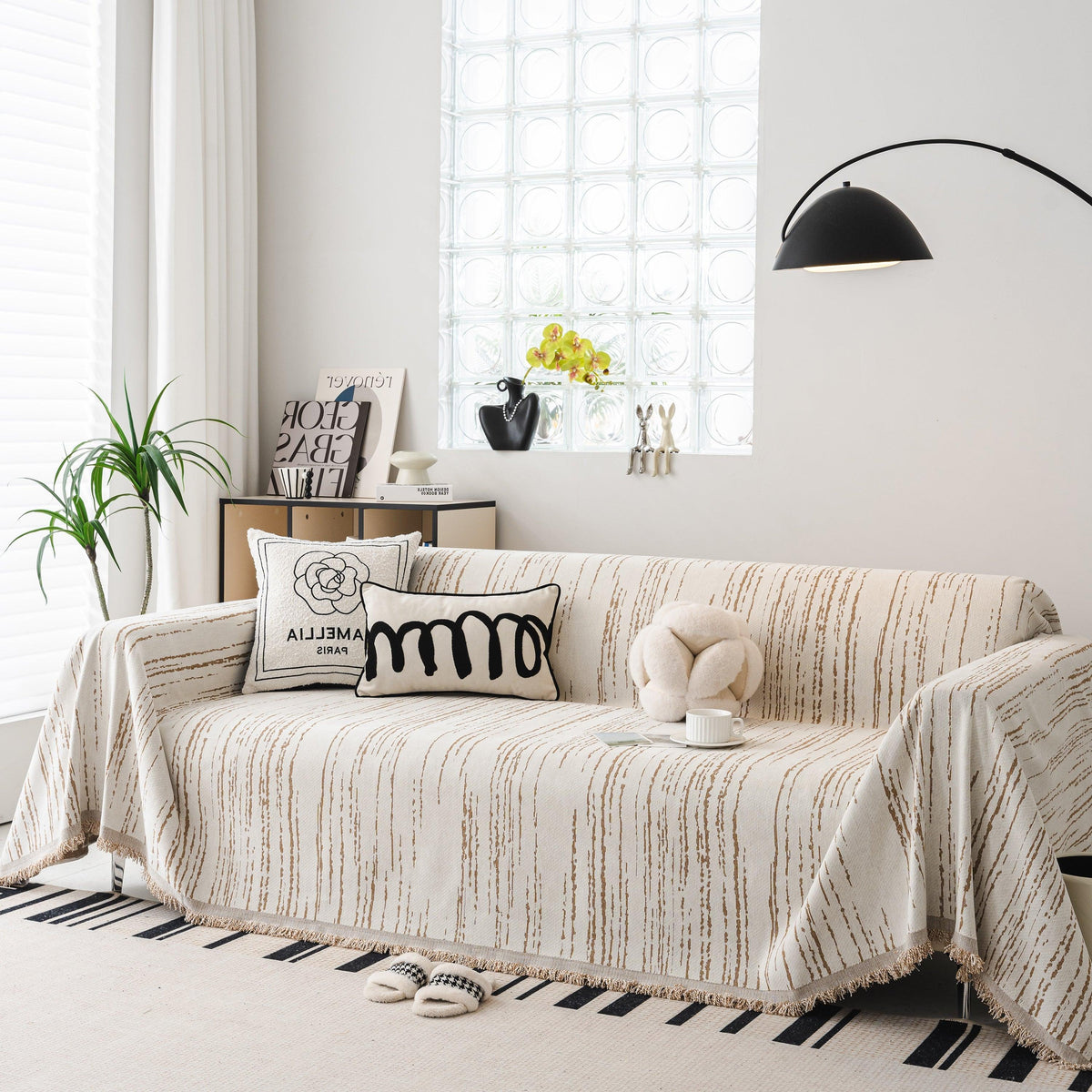 Slip Covers for Sofas, Sofa Throw Cover Soft Chenille Sofa Bed Cover, L Shaped Sectional Couch Covers