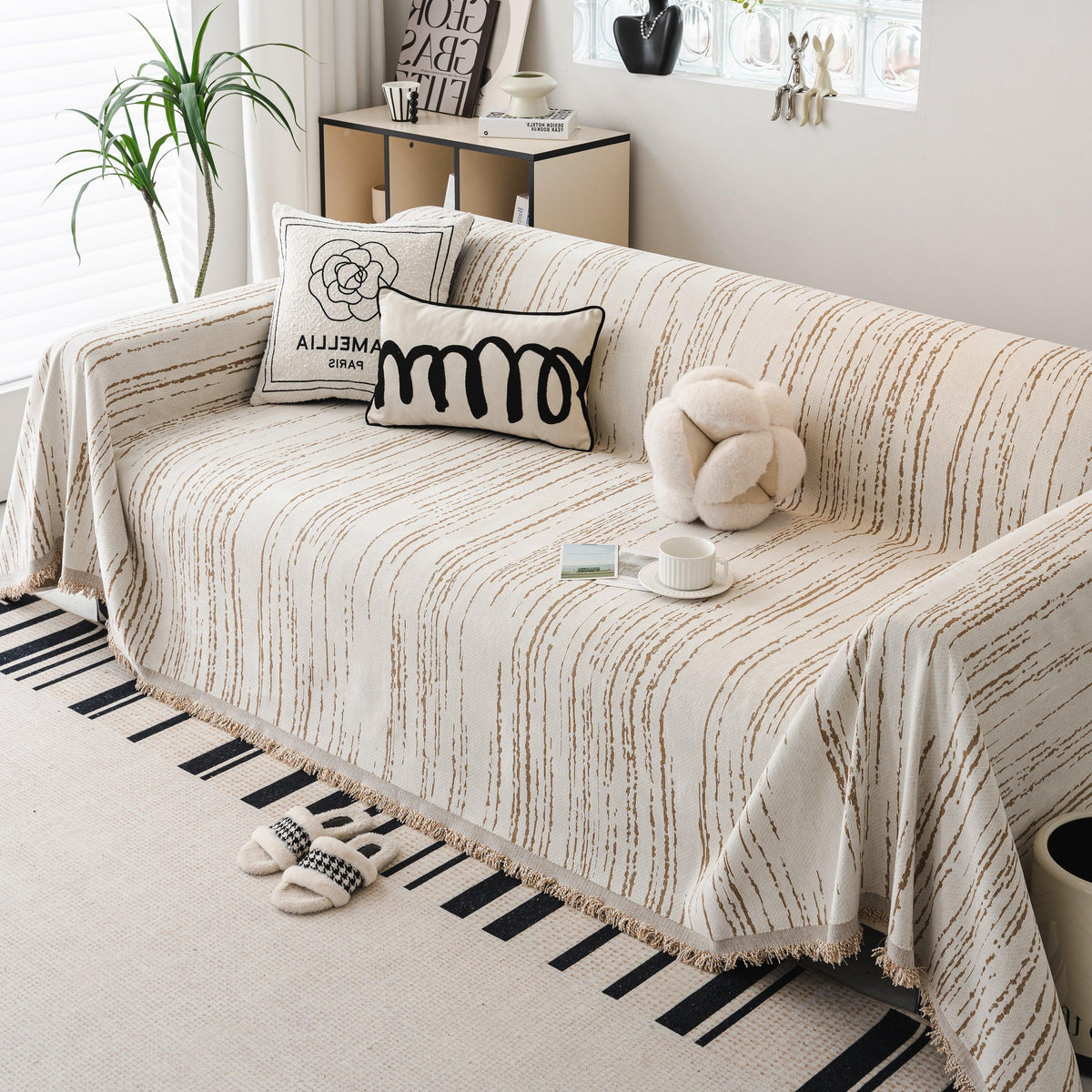 Slip Covers for Sofas, Sofa Throw Cover Soft Chenille Sofa Bed Cover, L Shaped Sectional Couch Covers