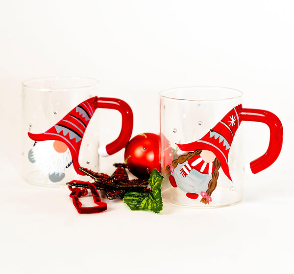 Christmas Gnome Coffee Mug Jersey Art Glass