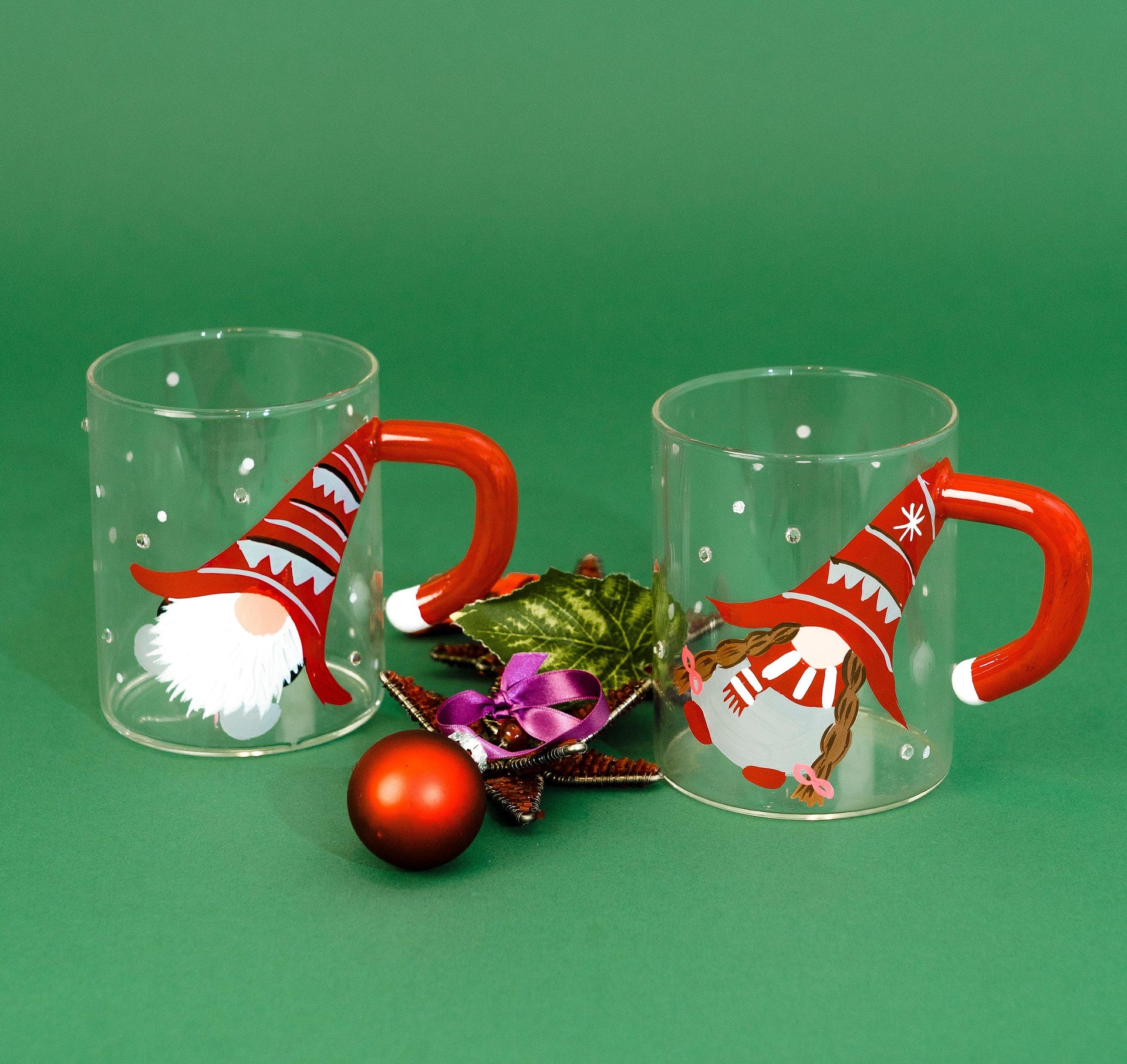 Christmas Gnome Coffee Mug Jersey Art Glass