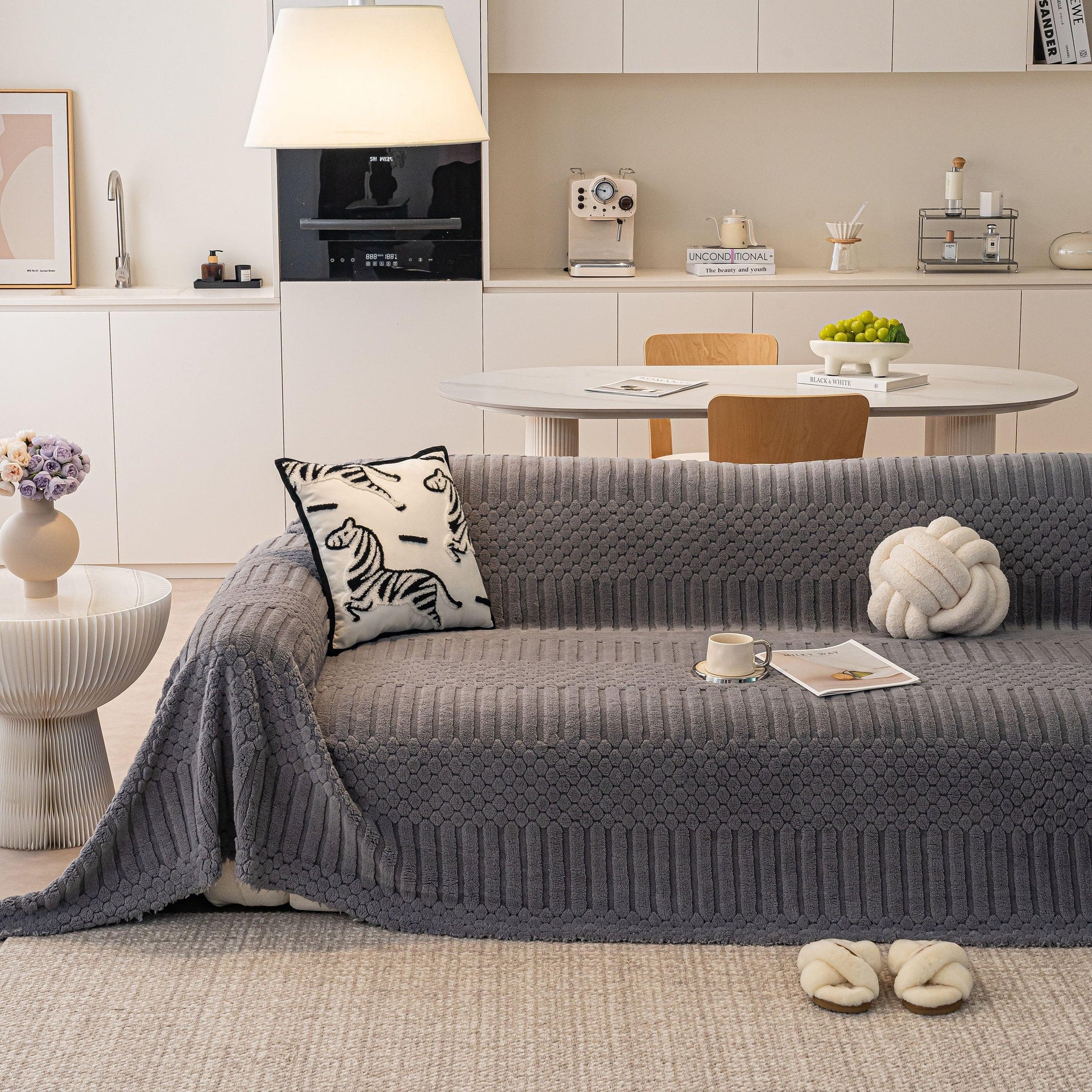 Boho 3D Geometric Throw Blanket for Couch, Luxurious Velvety Plush Fleece Sofa Cover
