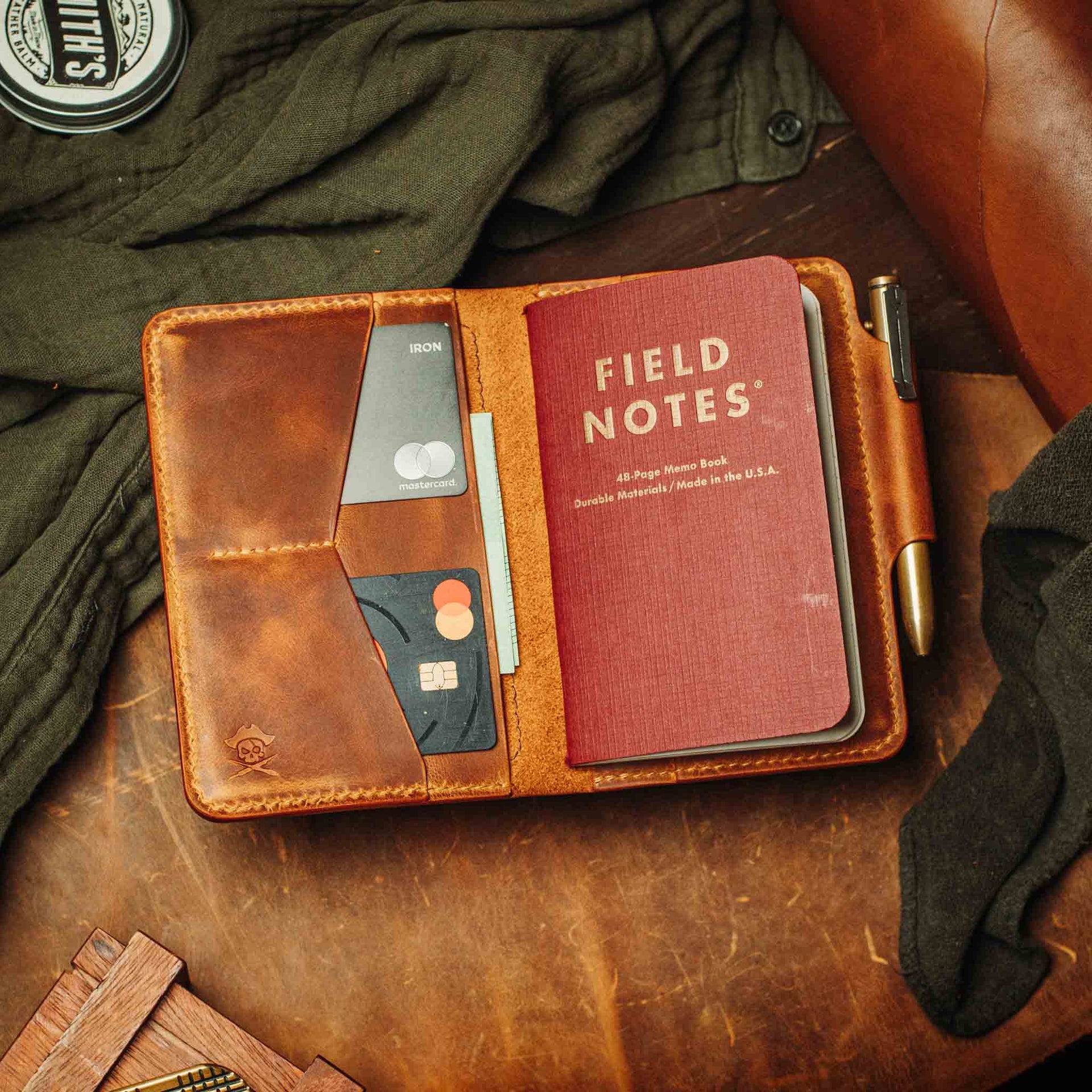 Passport Travel Wallet - Quartermaster v2 | Leather Velcro Organizer | Field Notes Holder Pirate Goods
