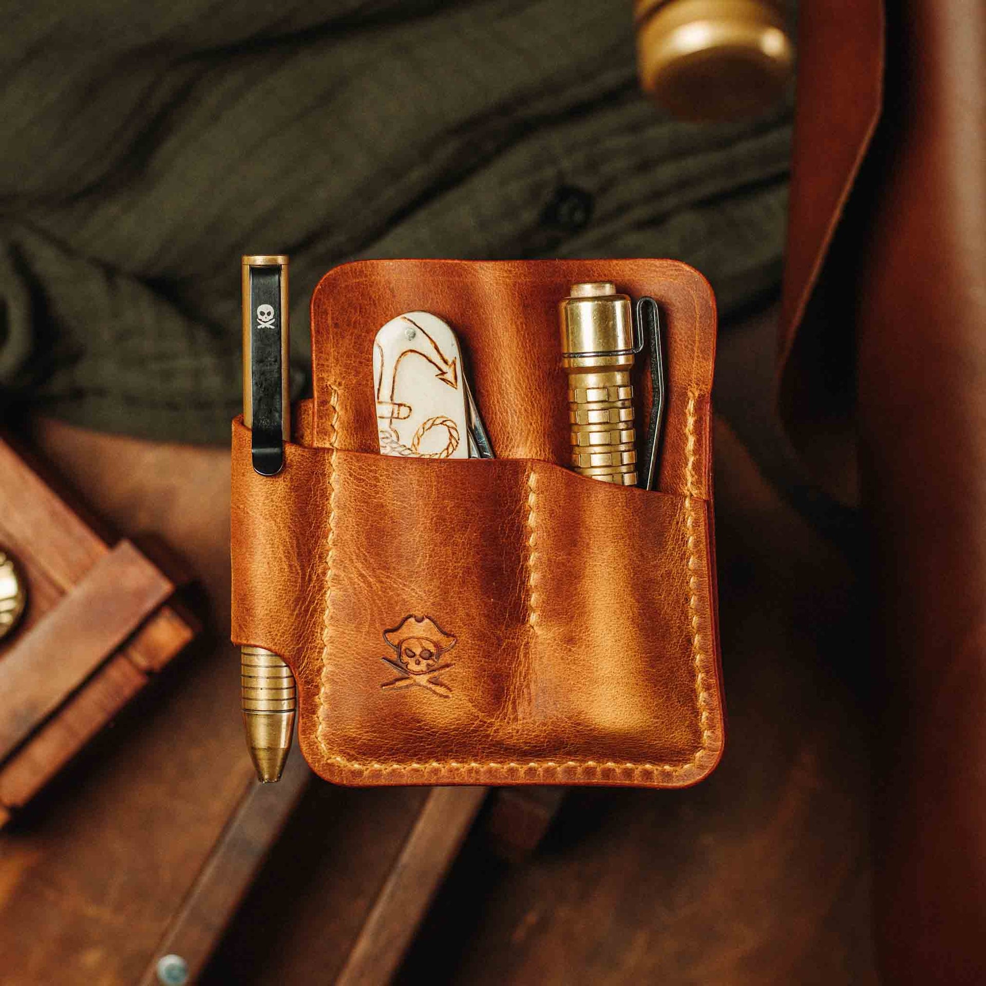 EDC Pocket Organizer - First Mate | Leather Pocket Carrier Pirate Goods