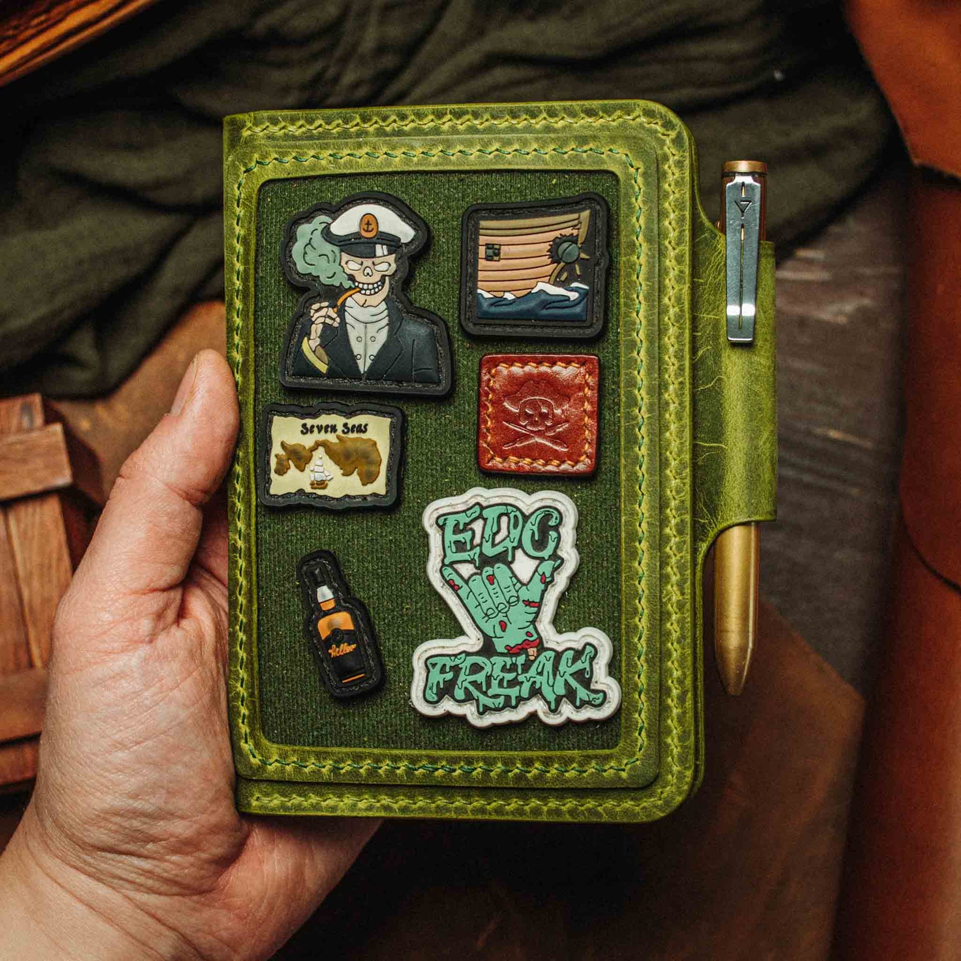 Passport Travel Wallet - Quartermaster v2 | Leather Velcro Organizer | Field Notes Holder Pirate Goods