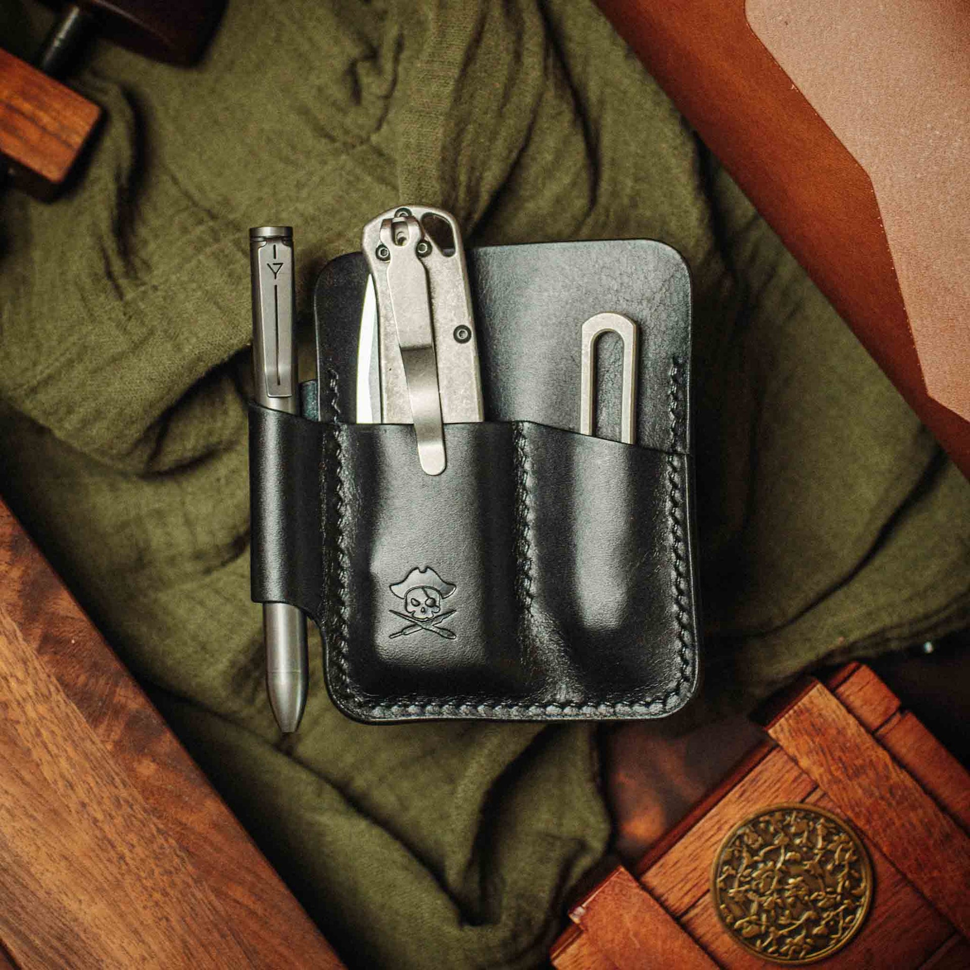EDC Pocket Organizer - First Mate | Leather Pocket Carrier Pirate Goods