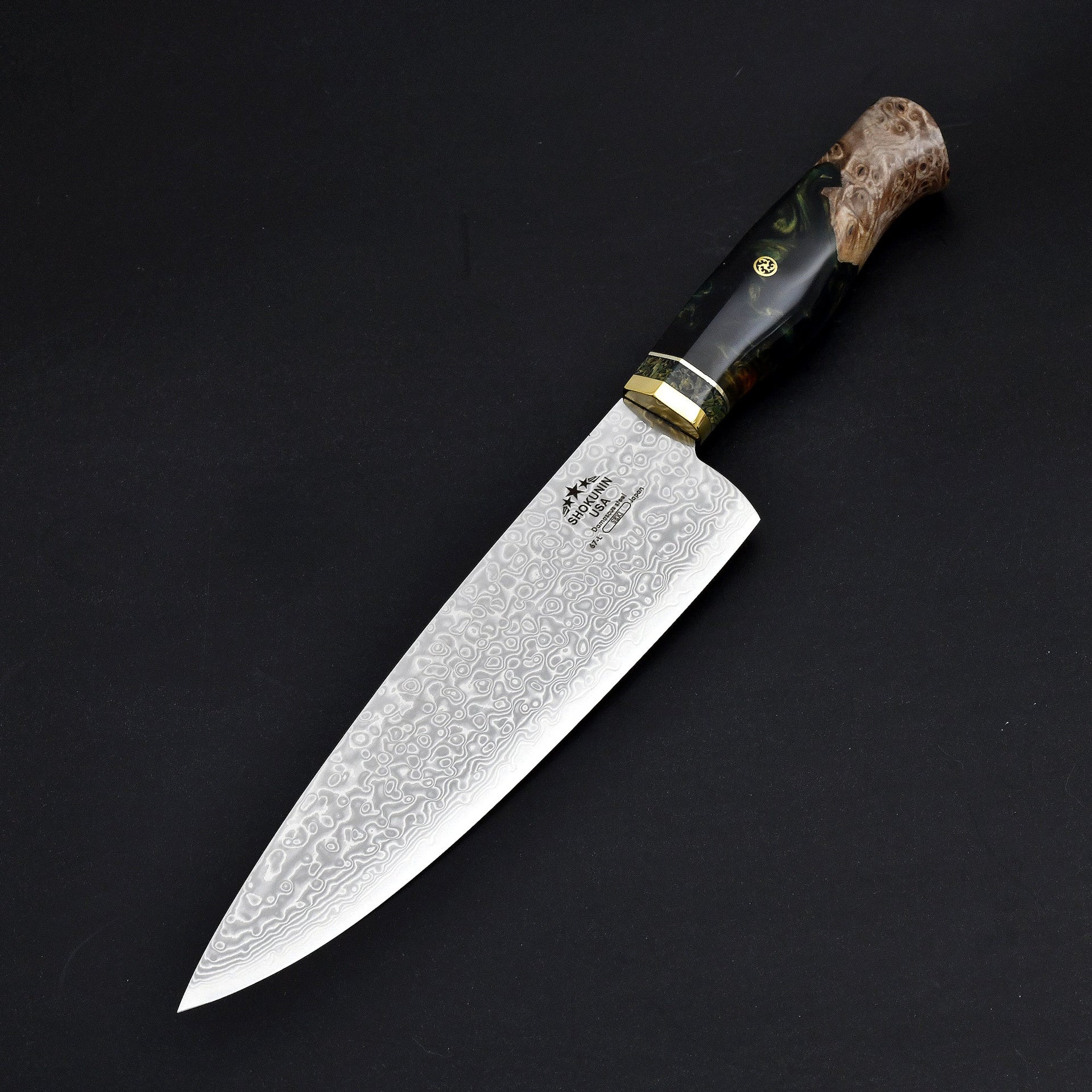 Shinobi VG10 Handmade Damascus Chef Knife with Exotic Olive Wood Handle