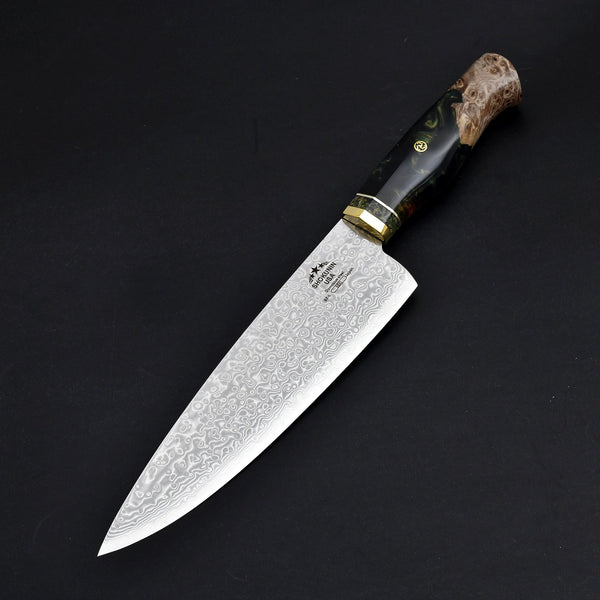 Shinobi VG10 Handmade Damascus Chef Knife with Exotic Olive Wood Handle