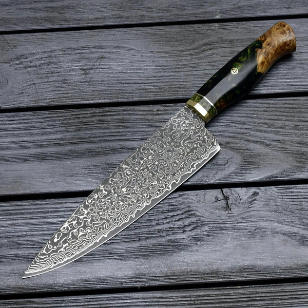 Protivo VG10 Chef Knife, Damascus Chef Knife with Olive Wood Handle - Gifts for You 'n Me