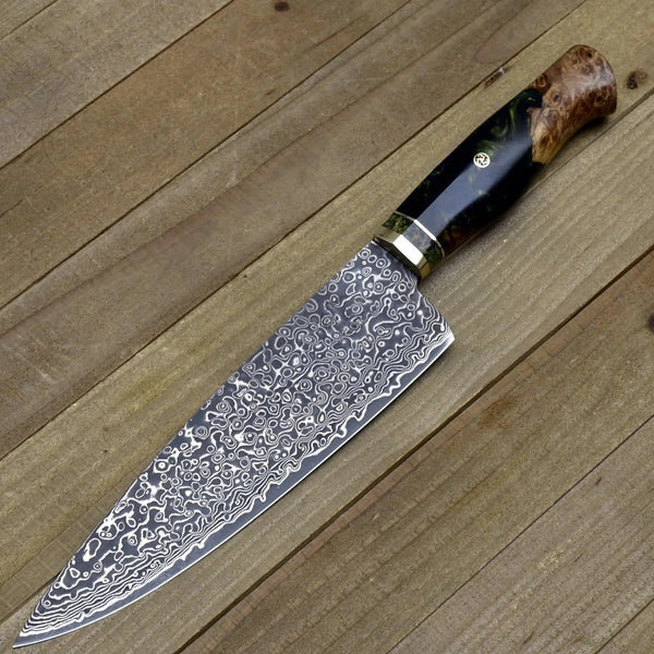 Protivo VG10 Chef Knife, Damascus Chef Knife with Olive Wood Handle - Gifts for You 'n Me