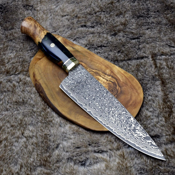 Protivo VG10 Chef Knife, Damascus Chef Knife with Olive Wood Handle - Gifts for You 'n Me