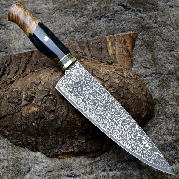Protivo VG10 Chef Knife, Damascus Chef Knife with Olive Wood Handle - Gifts for You 'n Me