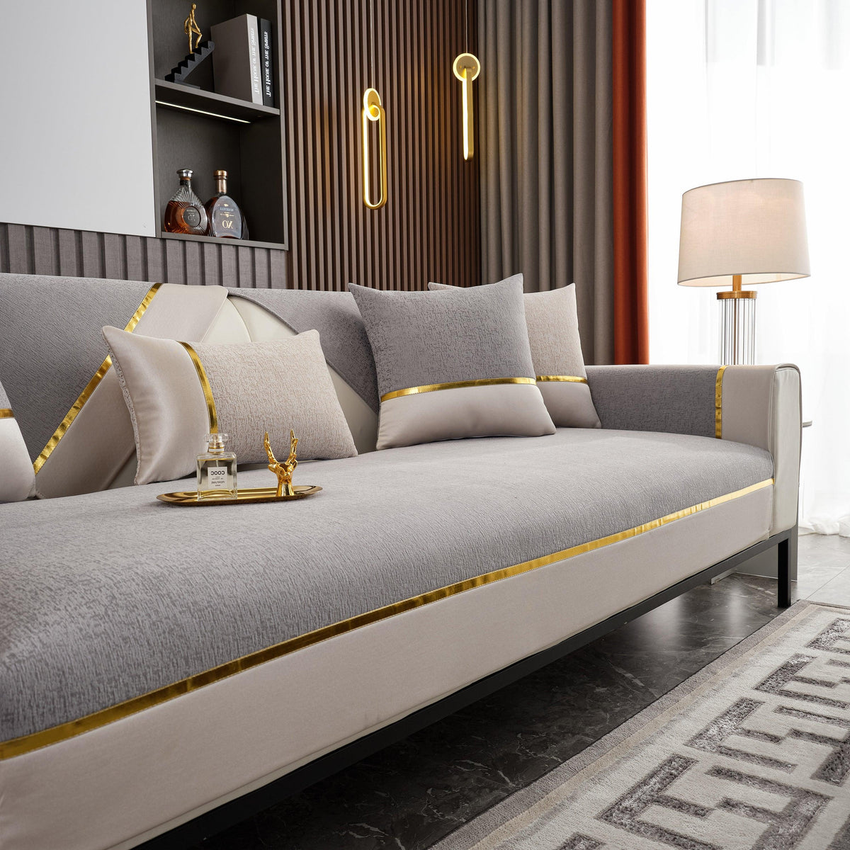 Luxury Leather Couch Protectors with Chenille Sofa Towel Covers, Non-Slip and Washable, Modular Couch Covers