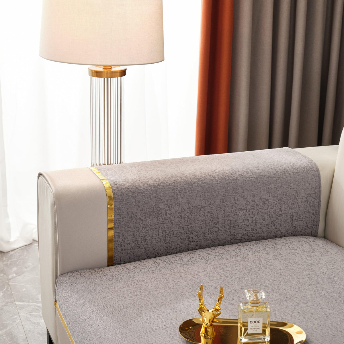 Luxury Leather Couch Protectors with Chenille Sofa Towel Covers, Non-Slip and Washable, Modular Couch Covers