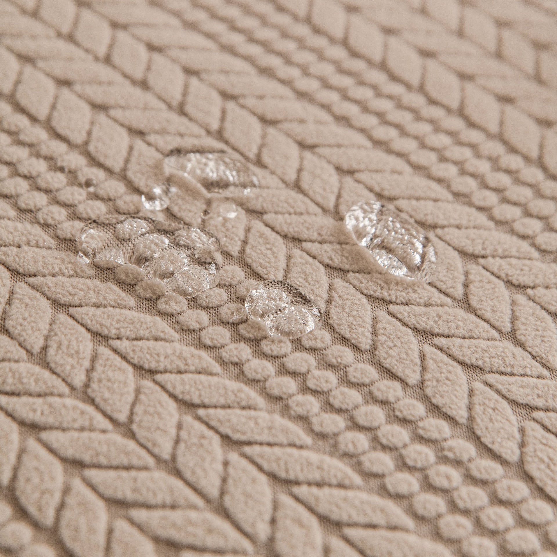 High Stretch Wheat Ear Embossed Textured Couch Slipcover, Water Repellent Sofa Cover