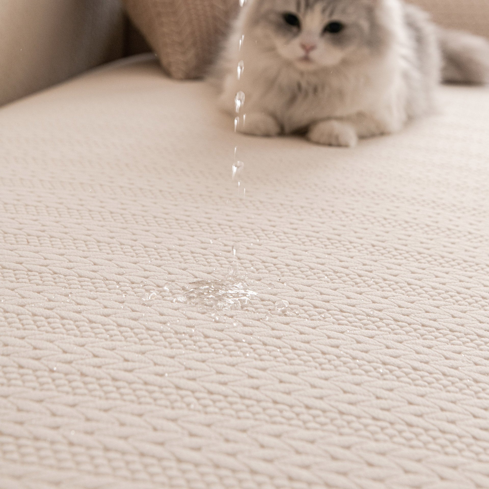 High Stretch Wheat Ear Embossed Textured Couch Slipcover, Water Repellent Sofa Cover