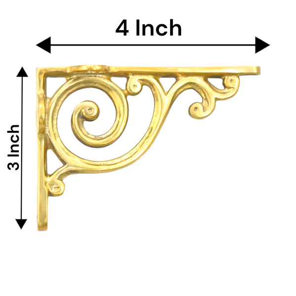Swirl Shelf Bracket - Unlacquered Brass Polished