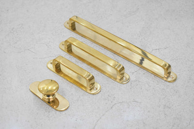 Brass Polished Drawer Knob with Round Backplate