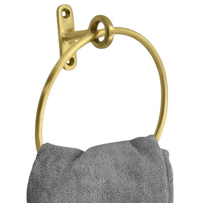 Brass Minimalist Towel Ring - Brushed/Satin