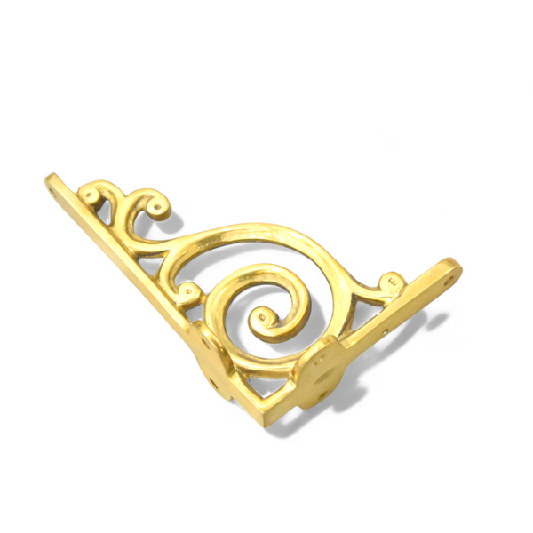 Swirl Shelf Bracket - Unlacquered Brass Polished