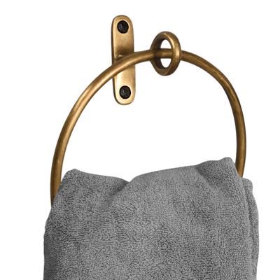 Brass Minimalist Towel Ring - Antique By Hand