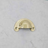 Victorian Bin Pulls - Unlacquered Polished Brass - 3" Cup Pull