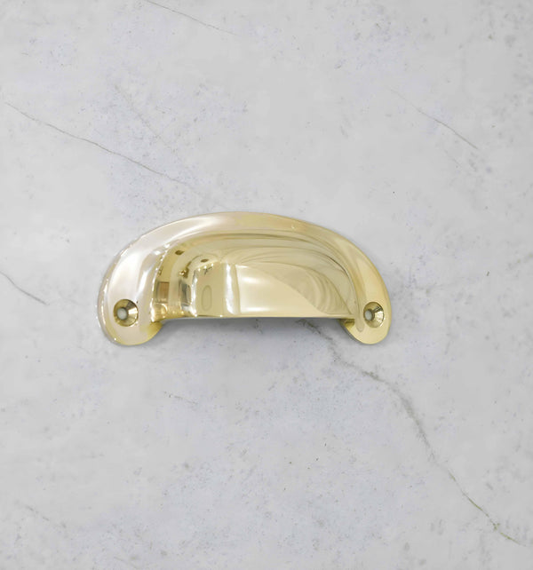 Victorian Bin Pulls - Unlacquered Polished Brass