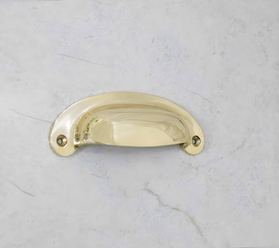 Victorian Bin Pulls - Unlacquered Polished Brass