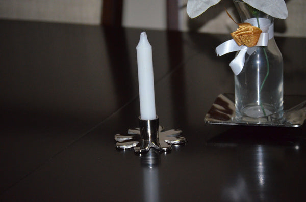 Vibhsa Decorative Silver Flower Candle Holder | 4