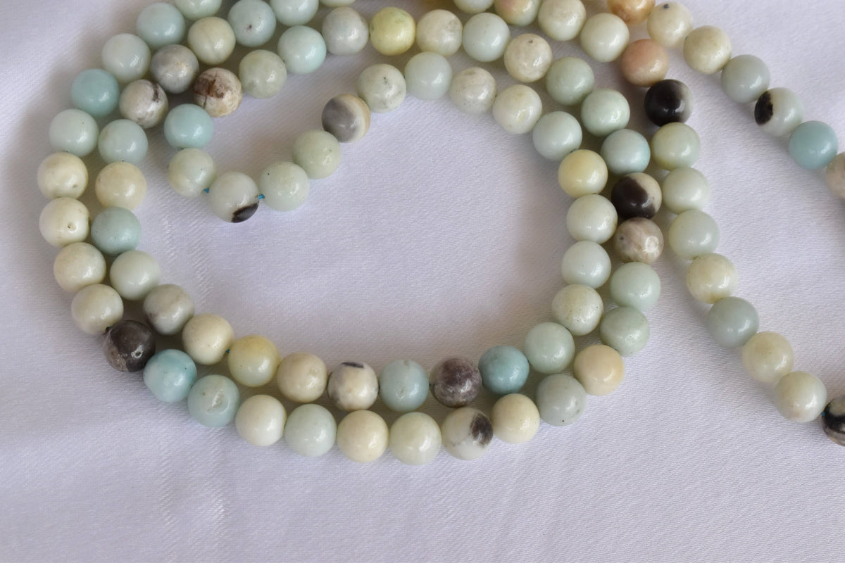 Multi Amazonite Gemstone Mala, 108 Prayer Bead Mala.