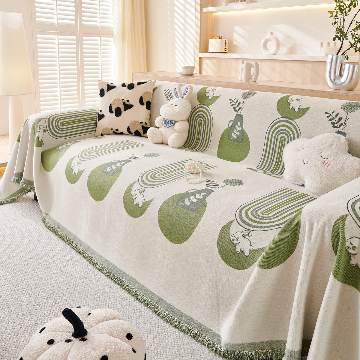 Decorative Throw Blankets for Couch Reversible Chenille Furniture Throw Covers for Sectional Sofa