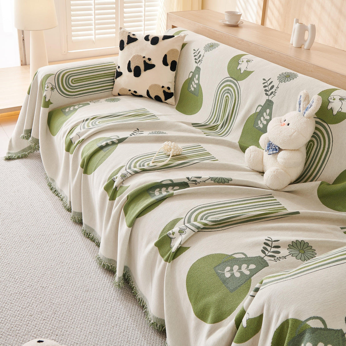 Decorative Throw Blankets for Couch Reversible Chenille Furniture Throw Covers for Sectional Sofa