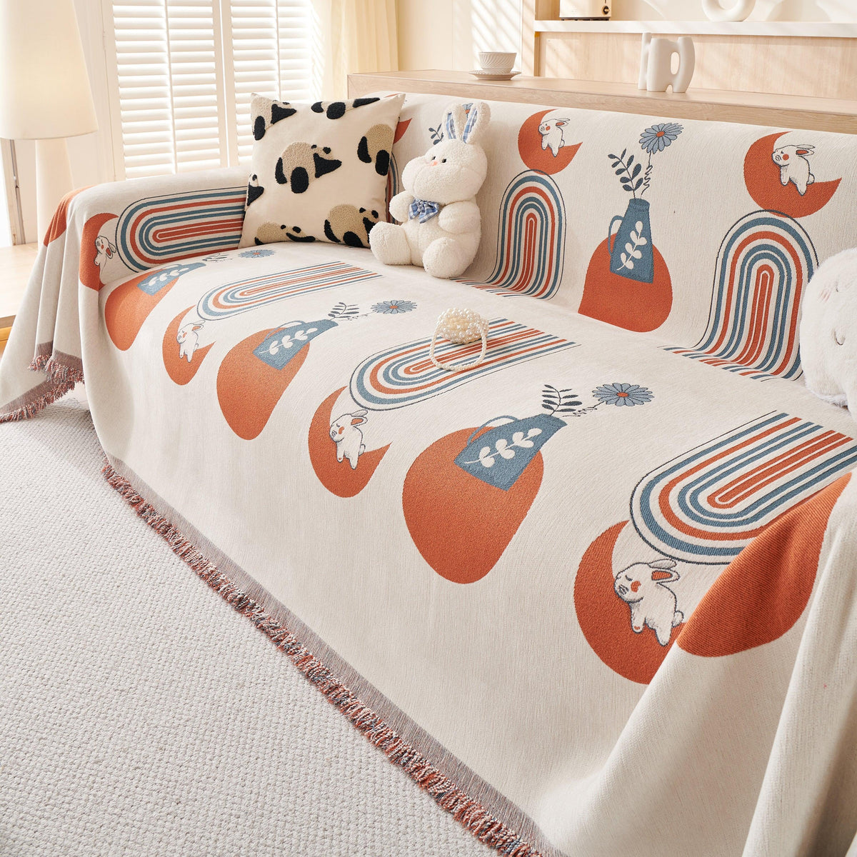 Decorative Throw Blankets for Couch Reversible Chenille Furniture Throw Covers for Sectional Sofa