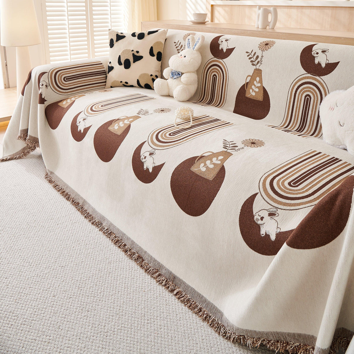 Decorative Throw Blankets for Couch Reversible Chenille Furniture Throw Covers for Sectional Sofa