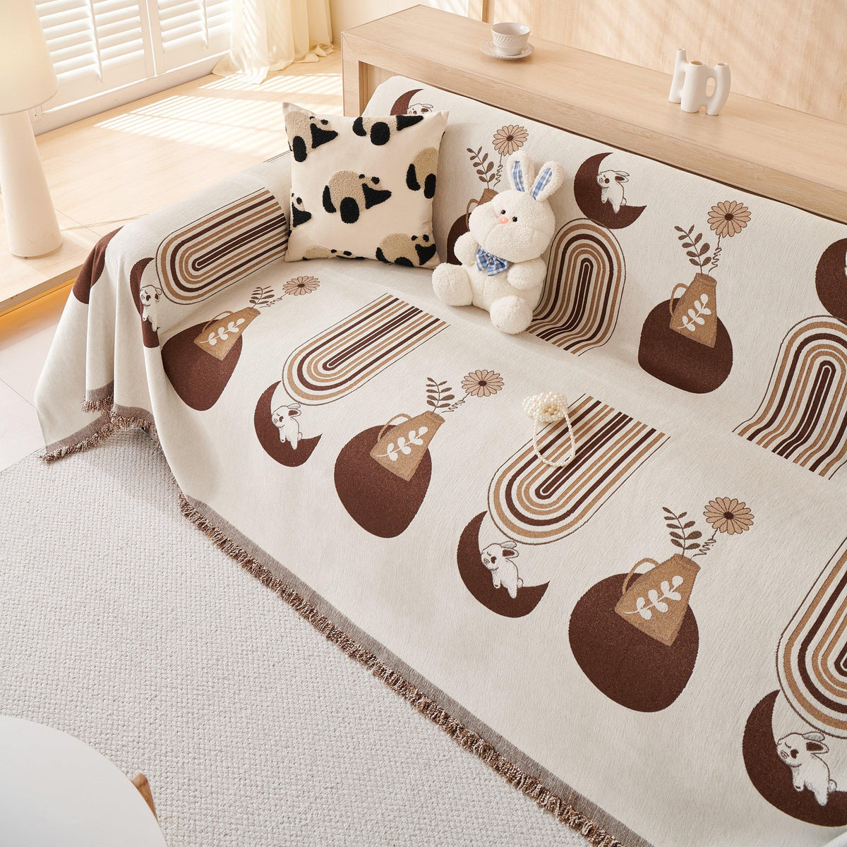 Decorative Throw Blankets for Couch Reversible Chenille Furniture Throw Covers for Sectional Sofa