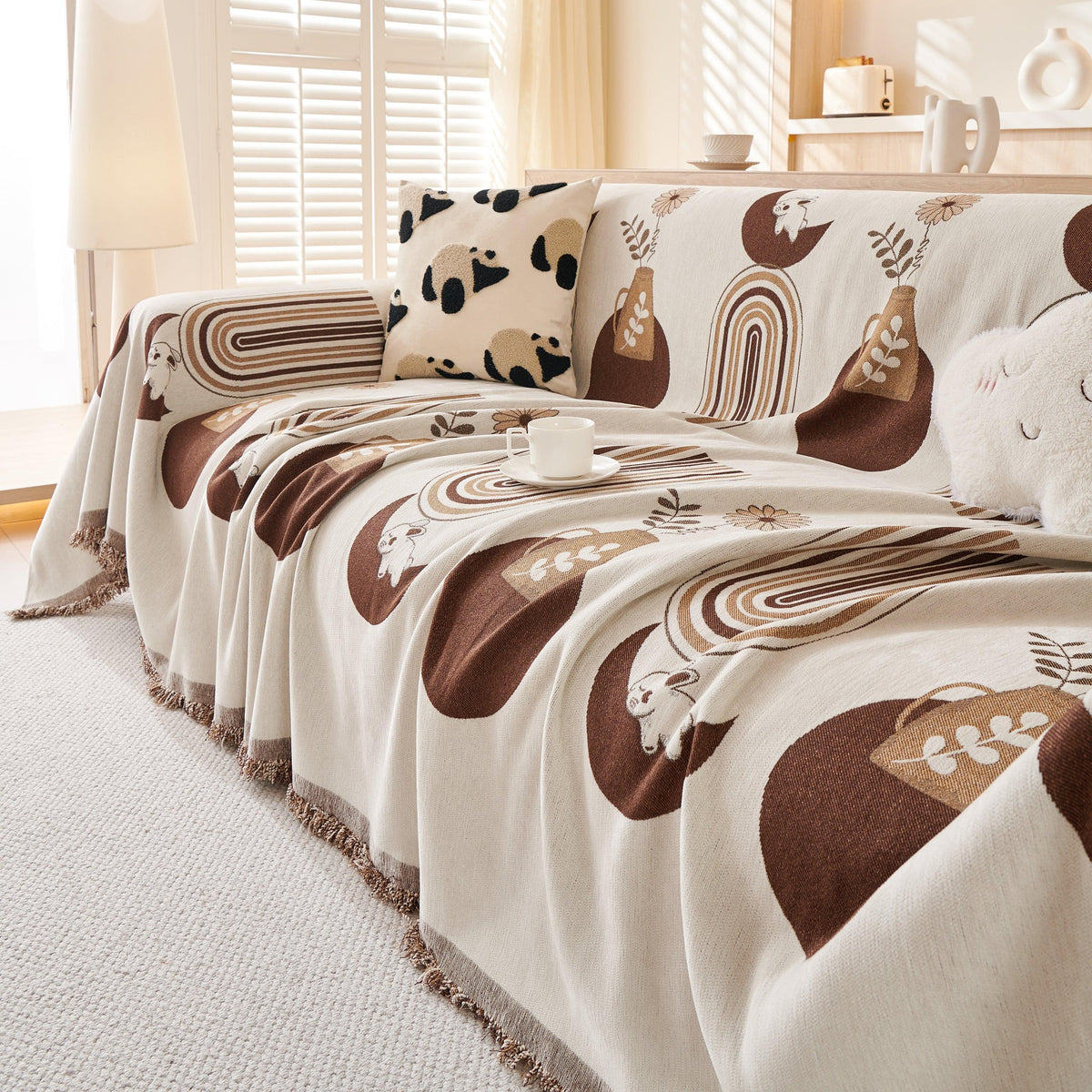 Decorative Throw Blankets for Couch Reversible Chenille Furniture Throw Covers for Sectional Sofa