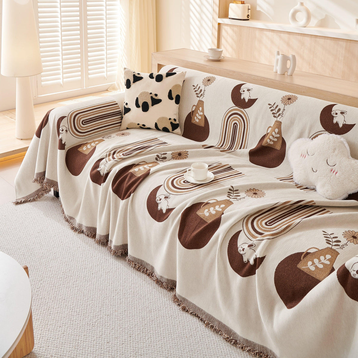 Decorative Throw Blankets for Couch Reversible Chenille Furniture Throw Covers for Sectional Sofa