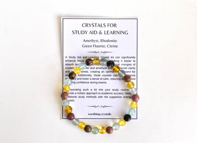 STUDY AID AND LEARNING Crystal Set, Crystal Healing Bracelet.