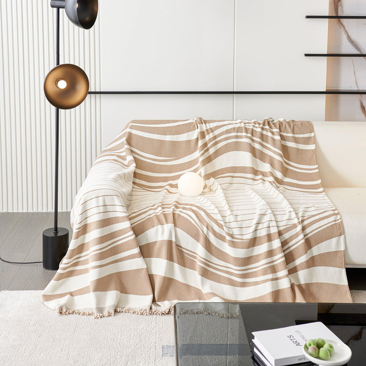 Soft Cozy Curved Throw Blankets for Couch, Sofa, Bed, Travel, Decorative Blankets for Women, Men, Kids Gift