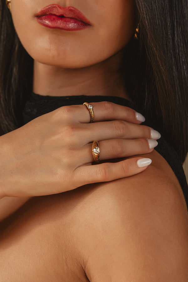 Zircon Heart Ring