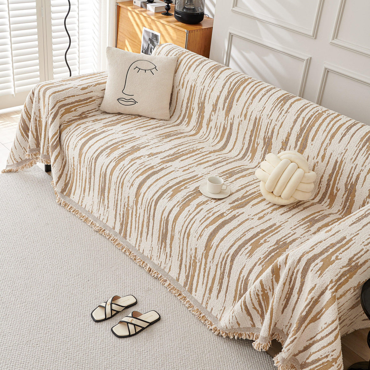 Reversible Sofa Throw Blanket, Couch Cover Sofa Slipcover for Most Shape Sofas