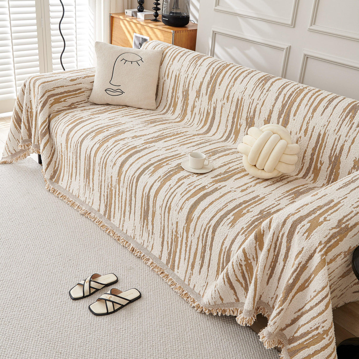 Reversible Sofa Throw Blanket, Couch Cover Sofa Slipcover for Most Shape Sofas
