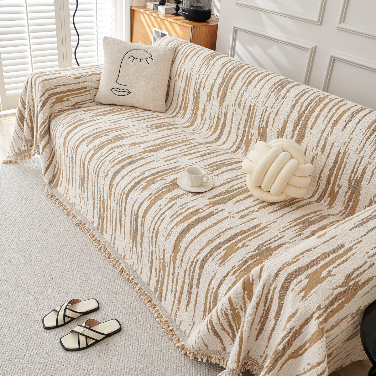 Reversible Sofa Throw Blanket, Couch Cover Sofa Slipcover for Most Shape Sofas