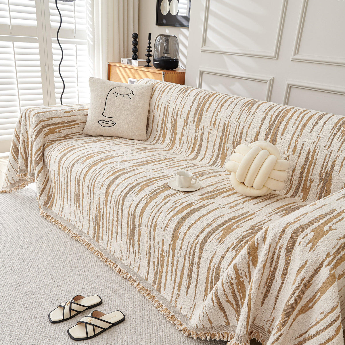 Reversible Sofa Throw Blanket, Couch Cover Sofa Slipcover for Most Shape Sofas