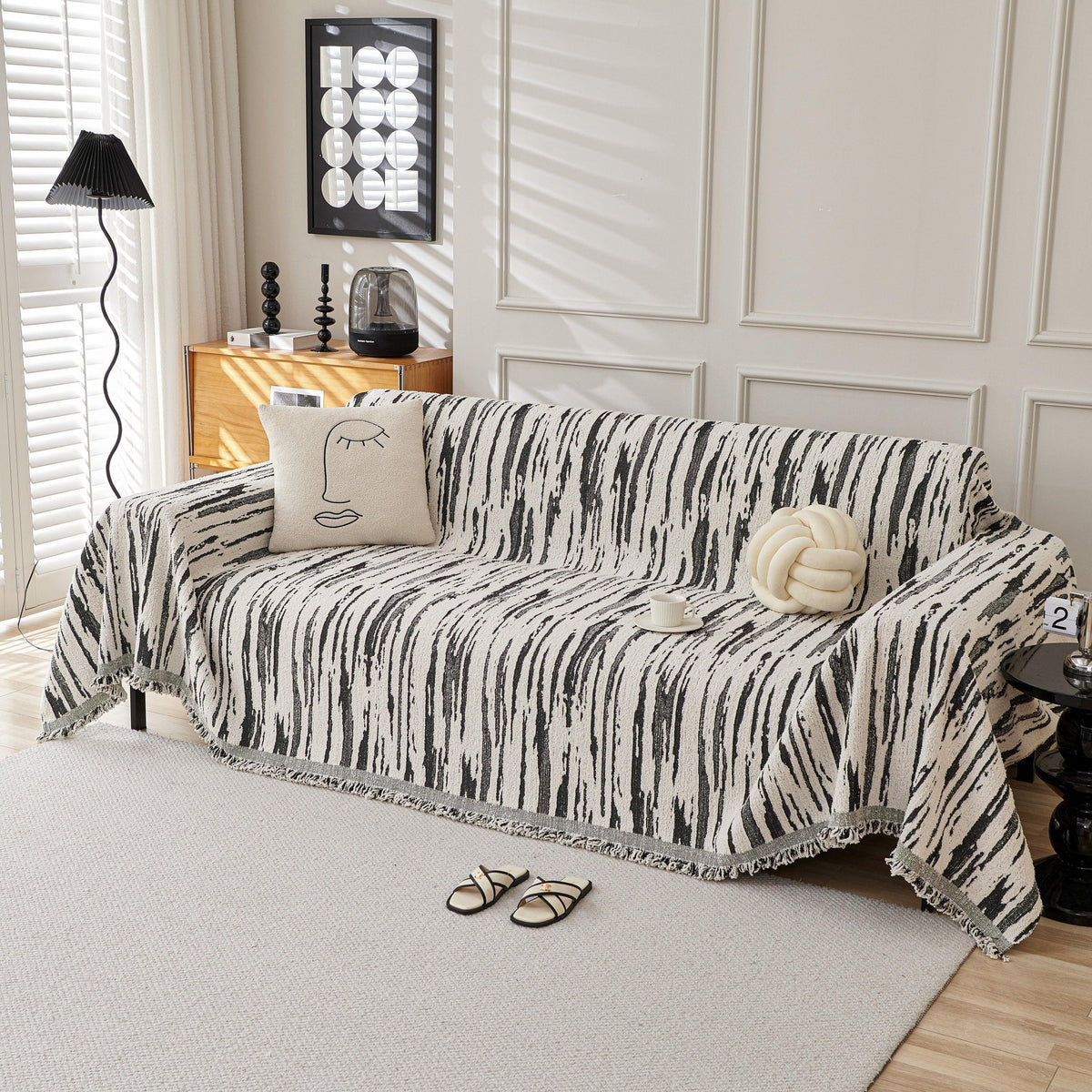 Reversible Sofa Throw Blanket, Couch Cover Sofa Slipcover for Most Shape Sofas