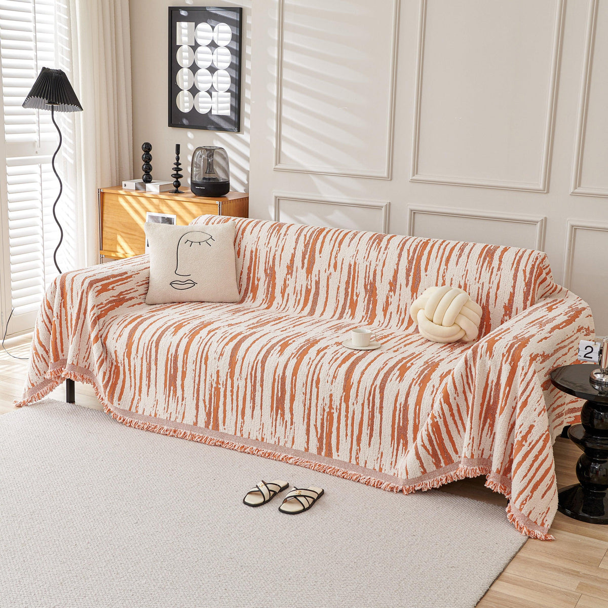 Reversible Sofa Throw Blanket, Couch Cover Sofa Slipcover for Most Shape Sofas