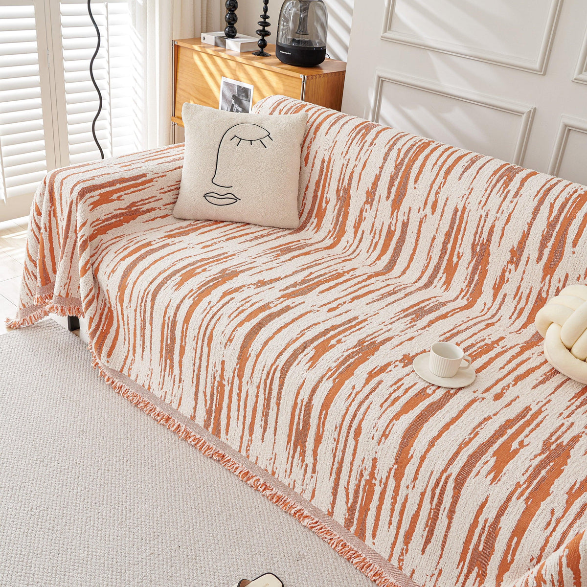 Reversible Sofa Throw Blanket, Couch Cover Sofa Slipcover for Most Shape Sofas