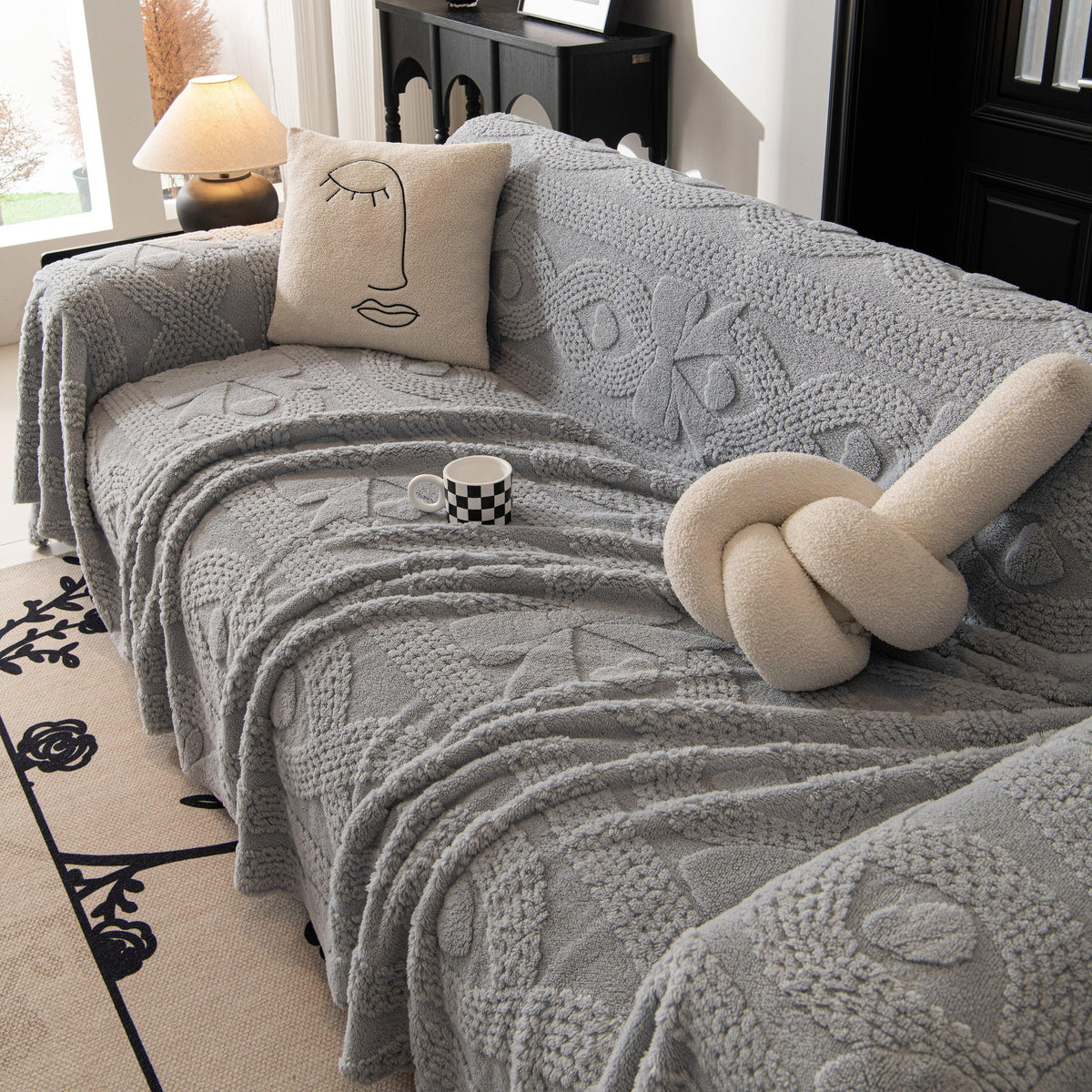 Soft Plush Fleece Throw Blanket for Couch Solid Cute Warm Couch Cover Blanket for Winter