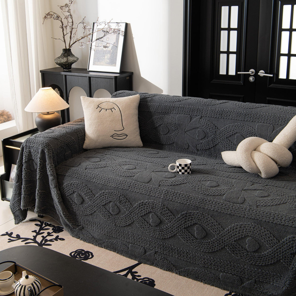 Soft Plush Fleece Throw Blanket for Couch Solid Cute Warm Couch Cover Blanket for Winter