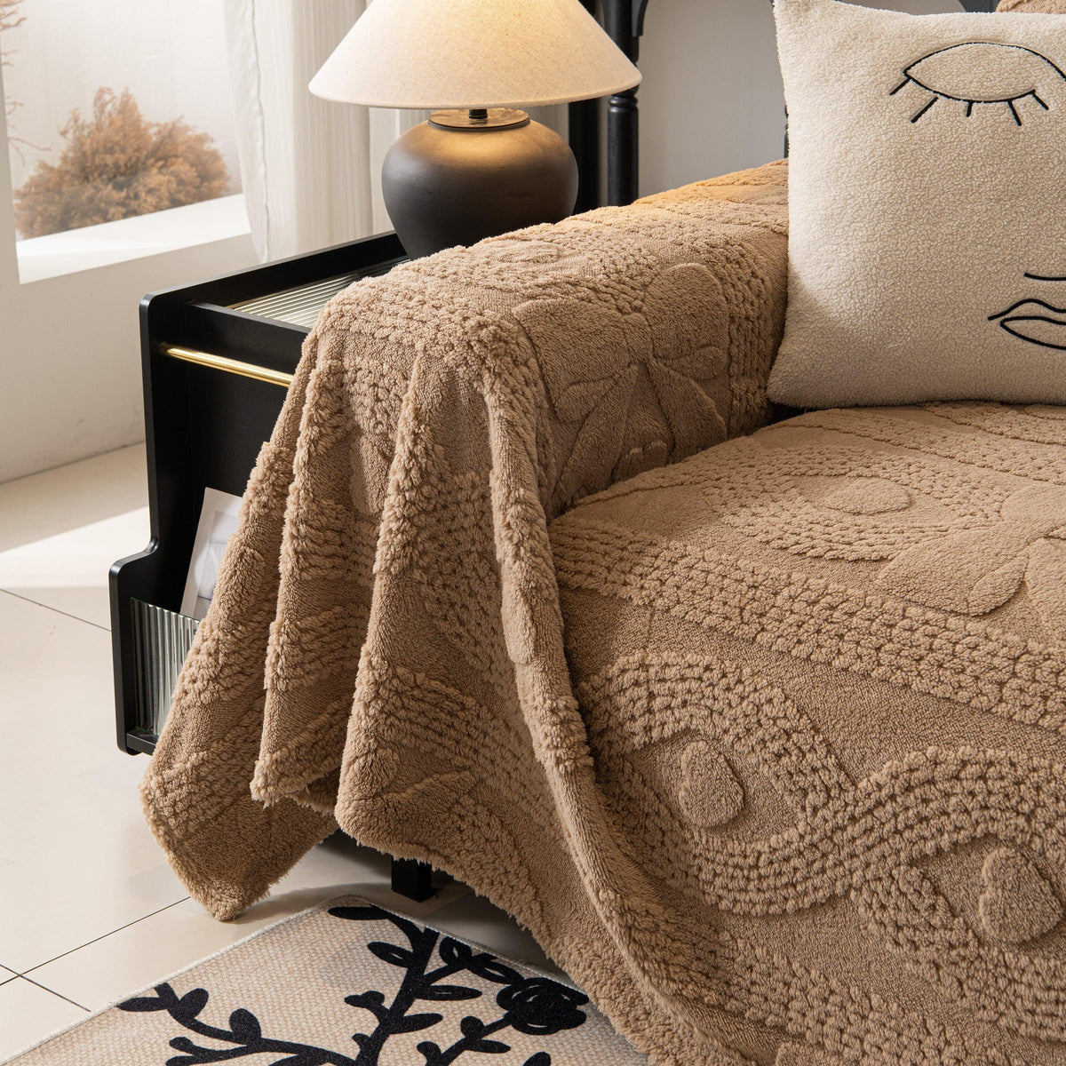Soft Plush Fleece Throw Blanket for Couch Solid Cute Warm Couch Cover Blanket for Winter