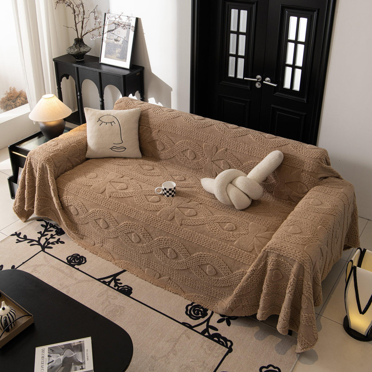Soft Plush Fleece Throw Blanket for Couch Solid Cute Warm Couch Cover Blanket for Winter